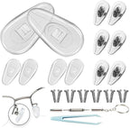 Eyeglass Nose Pads, 6 Pairs Screw-in Glasses Repair Kit with Screwdriver and Small Screws, Thick Silicone Nose Pads with Air Chamber