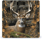 Camouflage Deer Scale for Body Weight Highly Accurate Digital Bathroom Body Scale Bright LCD Display & Large Clear Numbers Tempered Glass Safe Rounded Corners for Home Use