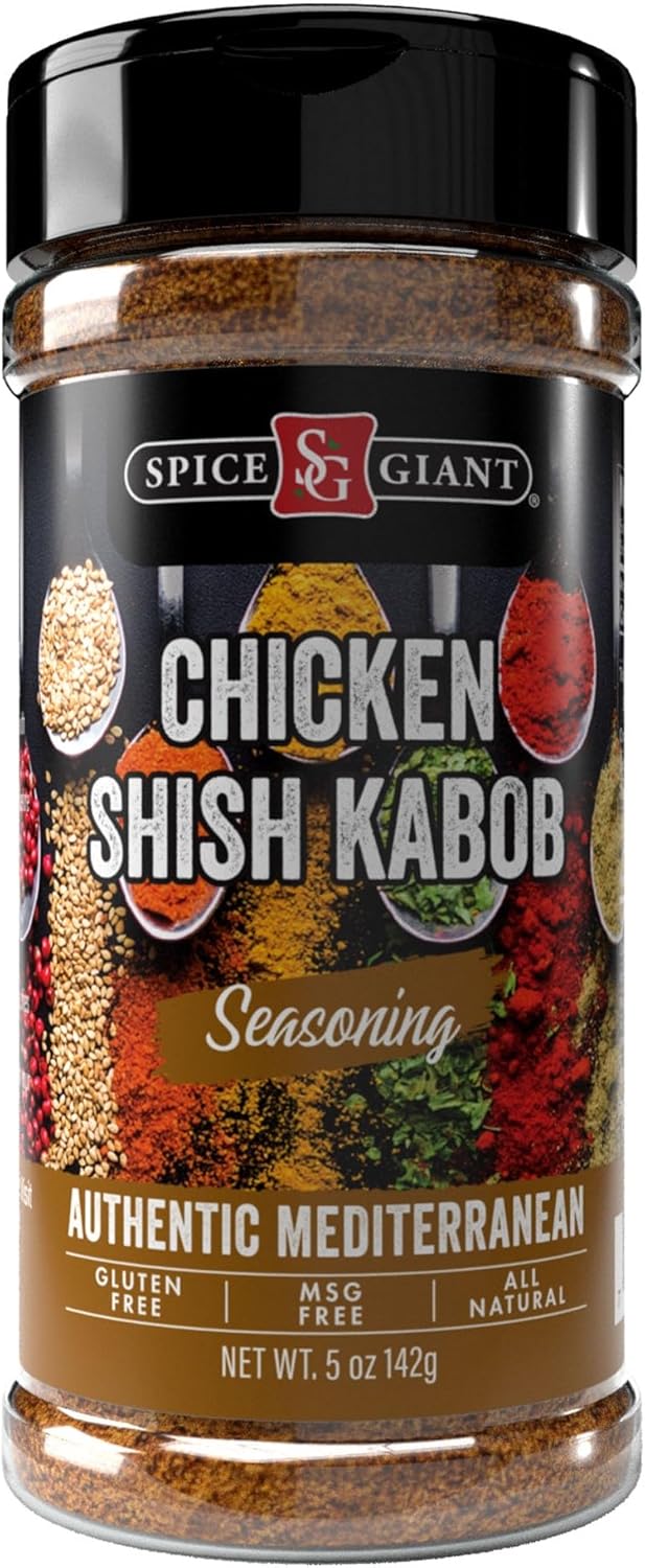 Chicken Shish Kabob Seasoning 5 oz | Chicken Shish Kabob Spice Blend | All Purpose, All Natural, Authentic Mediterranean Blend, Middle Eastern. Spice Giant
