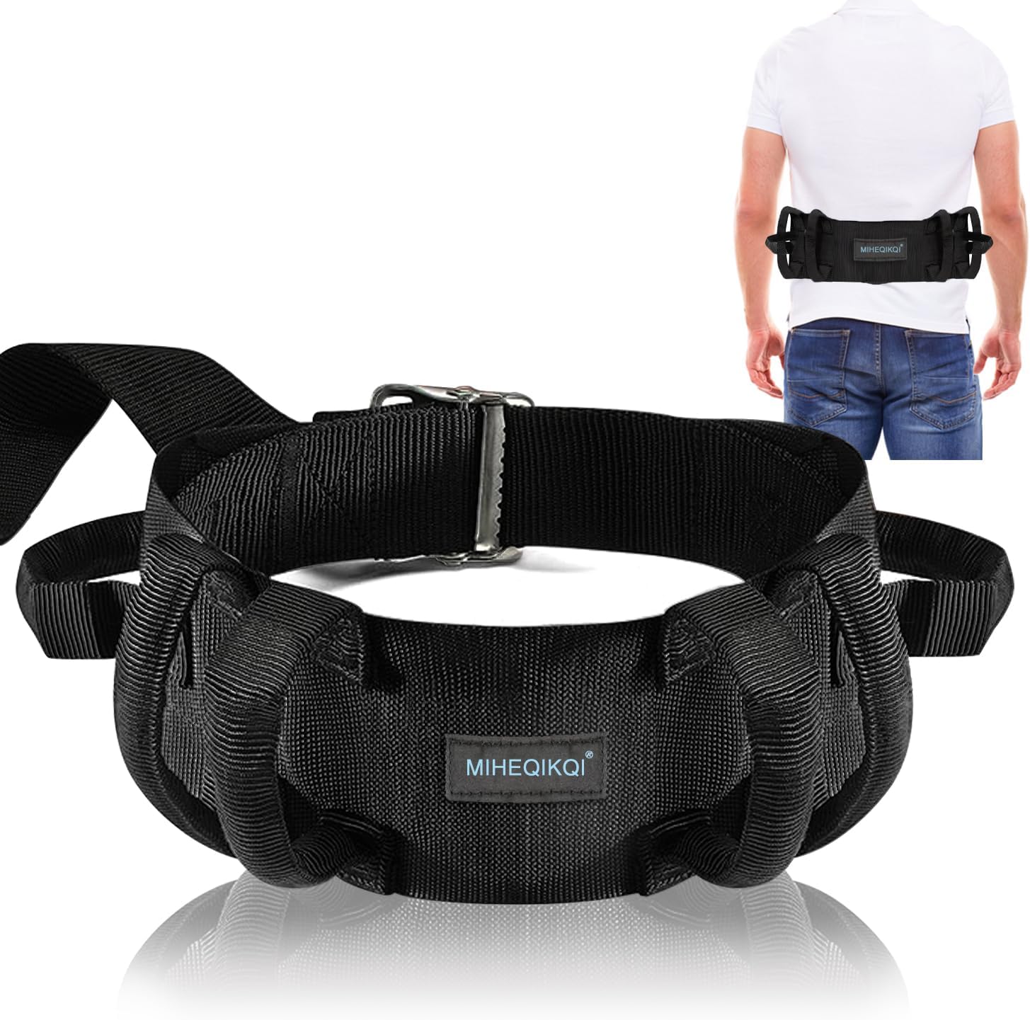 Gait Belt Transfer Belt for Seniors with 6 Handles, Standing Aid Medical Nursing Assist for Seniors, Handicap, Occupational Physical Therapy Caregiver, Walking & Standing Lift Belt Holds up 300 LBS