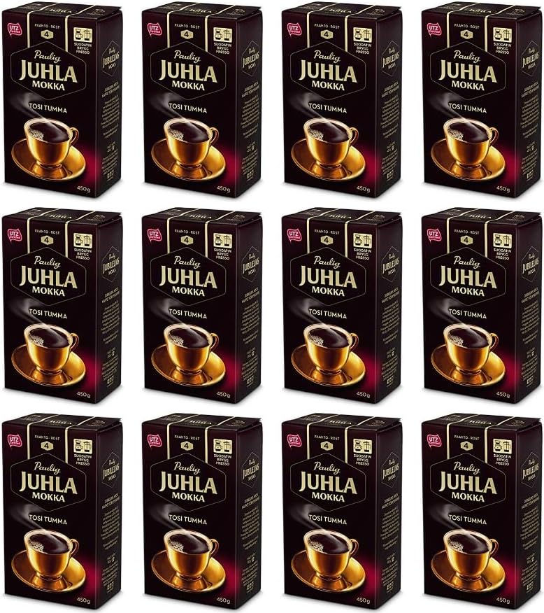 Paulig Juhla Mokka Tosi Tumma fine ground Coffee 12 Packs of 450g