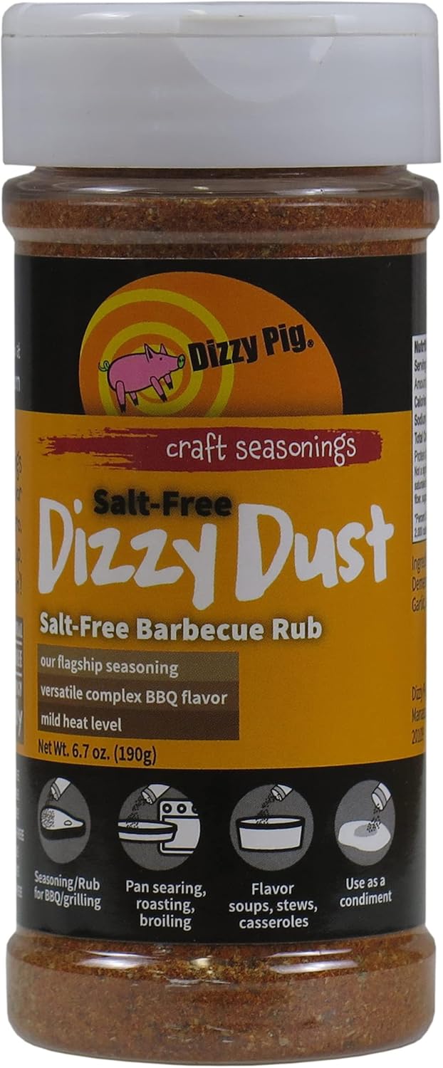 Dizzy Pig Salt Free Dizzy Dust All Purpose Seasoning and BBQ Rub - 6.7oz