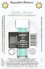 Sugarflair GREEN Sugarcraft Edible Lustre Glitter Sparkly Shimmer Decorating