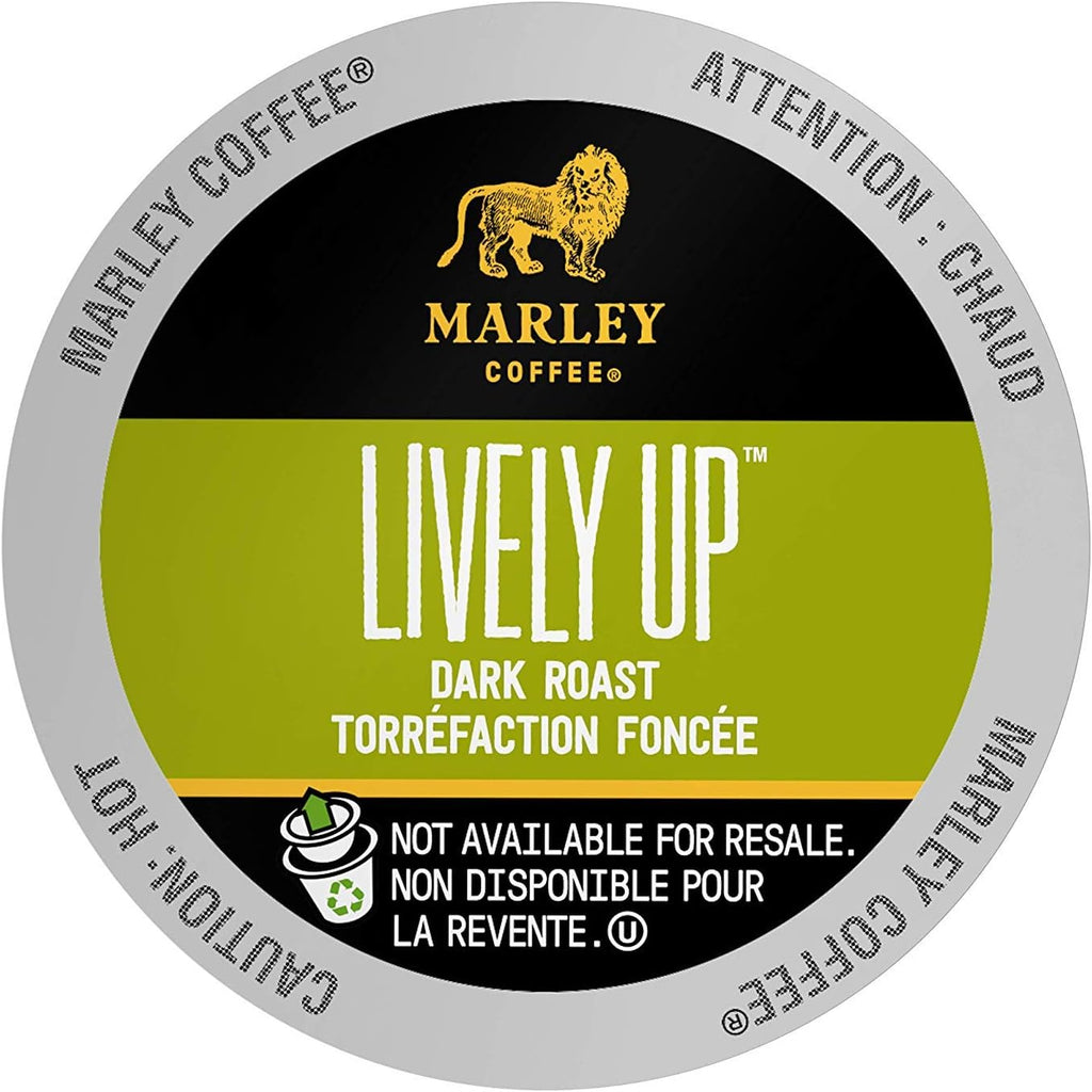 Marley Coffee, Lively Up!, Single Serve RealCup Organic Espresso Roast, for Keurig K-Cup Brewers, 96 Count