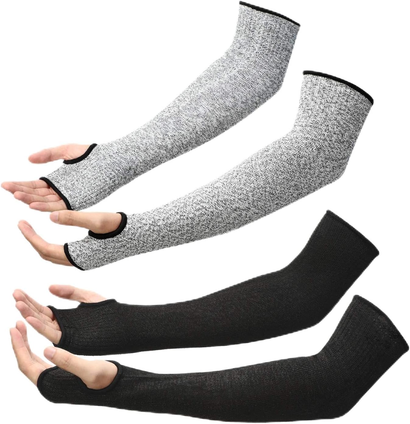 Geyoga 2 Pairs Arm Protection Sleeves Level 5 Cut Resistant, Forearm Protectors for Thin Skin and Bruising Men Women