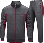 Men's Casual Tracksuit Long Sleeve Sweatsuit Athletic Set Full Zip Running Jogging Sports Jacket and Pants