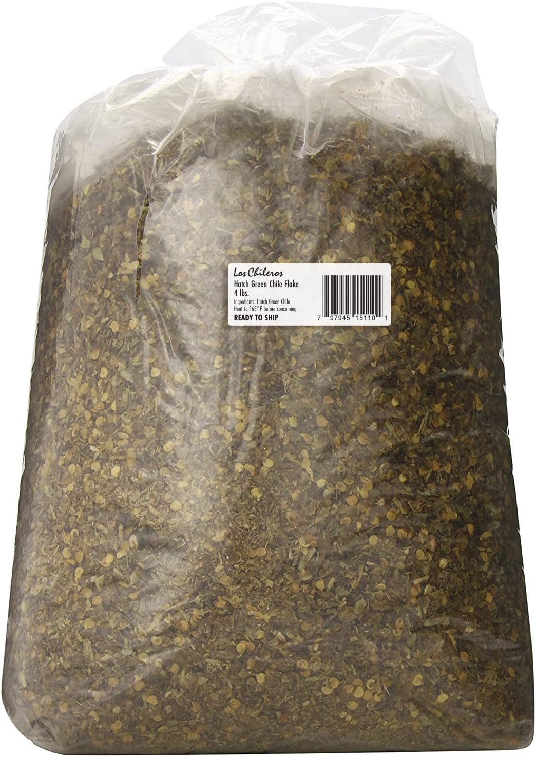 Los Chileros Hatch Green Chile Flake, Bulk bag, 4lb (Pack of 1)