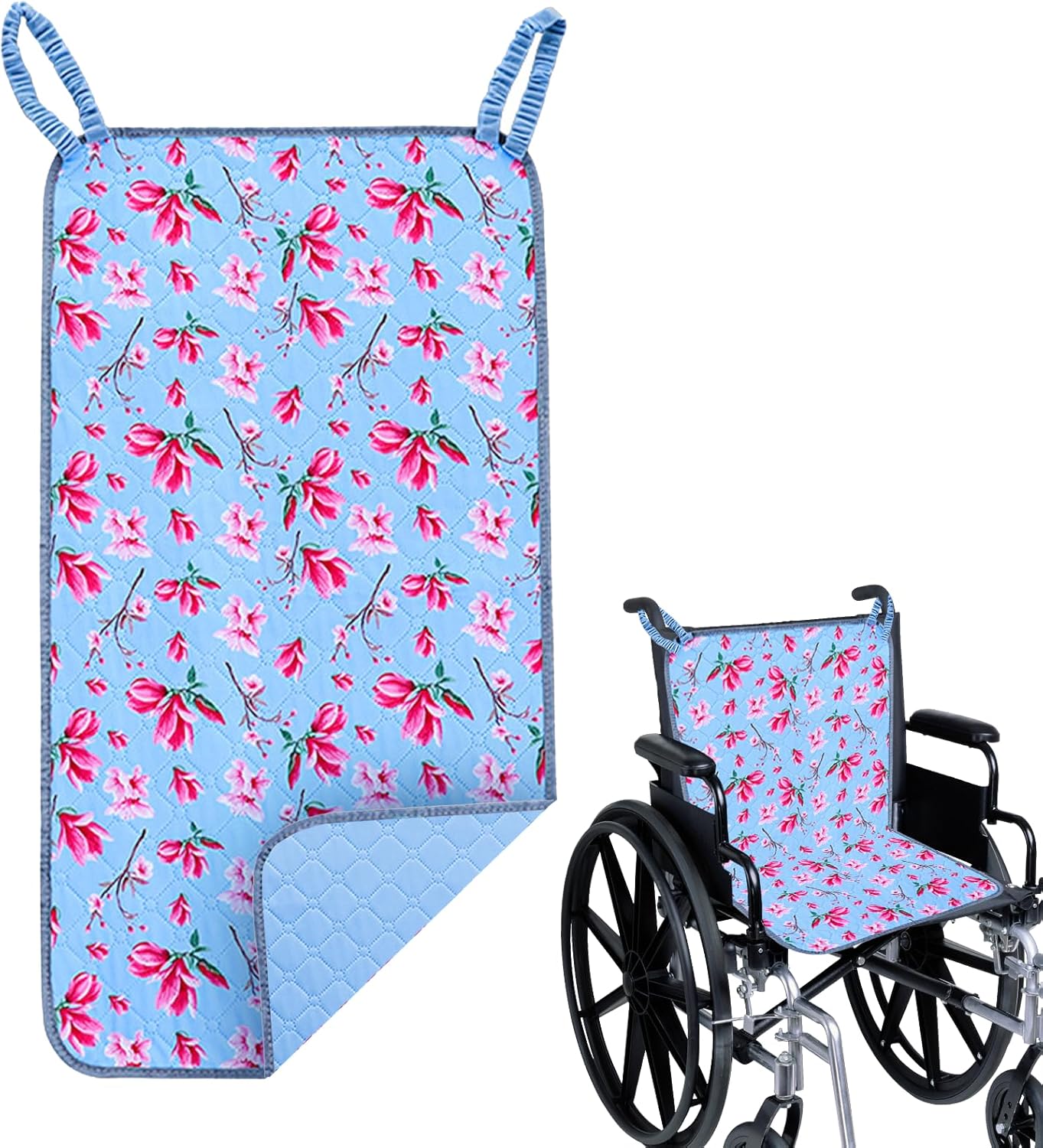 JFHNMLW Waterproof Highly Absorbent Incontinence Wheelchair Pads for Elderly (Sky Blue)