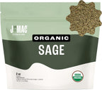 J Mac Botanicals, Organic Rubbed Sage (2 oz), Certified USDA Organic, Dried Rubbed Sage Leaf. Culinary Grade-excellent for sausage making, fresh Albanian harvest