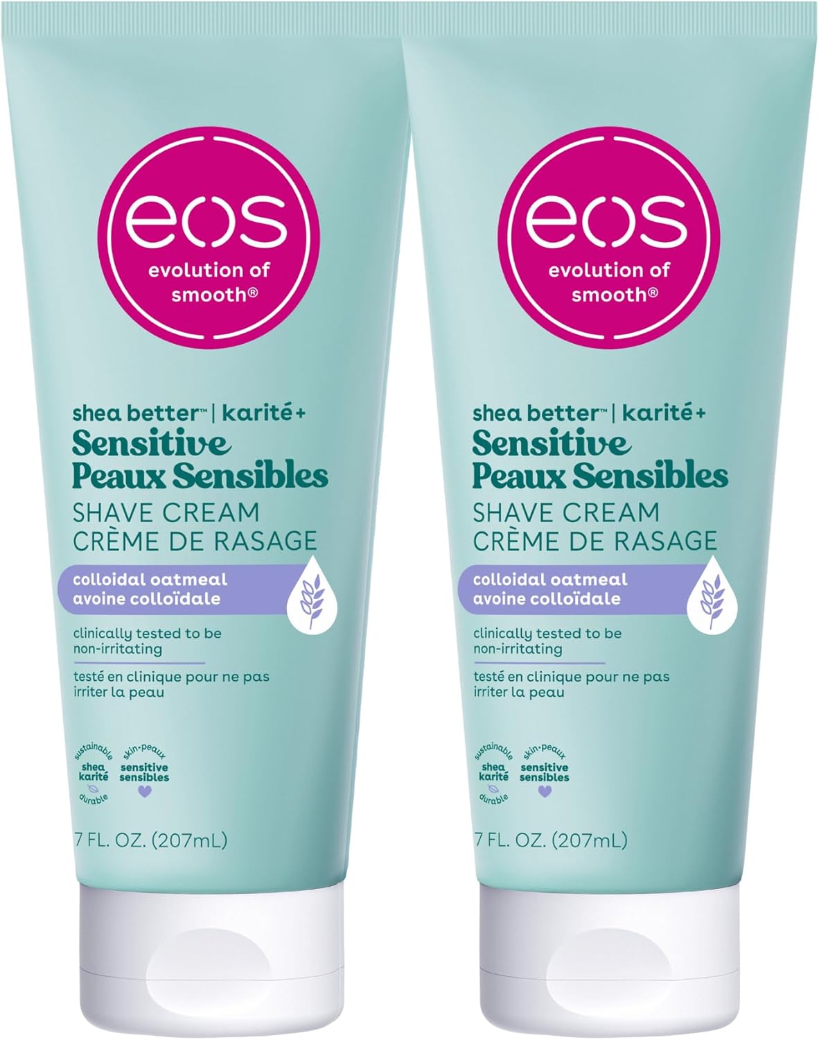 eos Shea Better Sensitive Skin Women's Shave Cream- Fragrance-Free, 2-pack of 7 oz containers