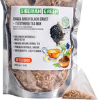 Siberian Green Chaga Tea with Siberian Ginseng Root – 50Pcs Equal Ratio Natural Pure Tea Bags with Chaga Eleuthero Mix – Non-GMO, No Fillers Siberian Sourced Infusion Bags for Focus, Energy