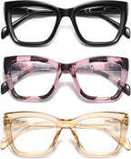 LKEYE Oversized Reading Glasses Women Men Oprah Style Blue Light Blocking Computer Square Reader Spring Hinge Eyewear LK6085