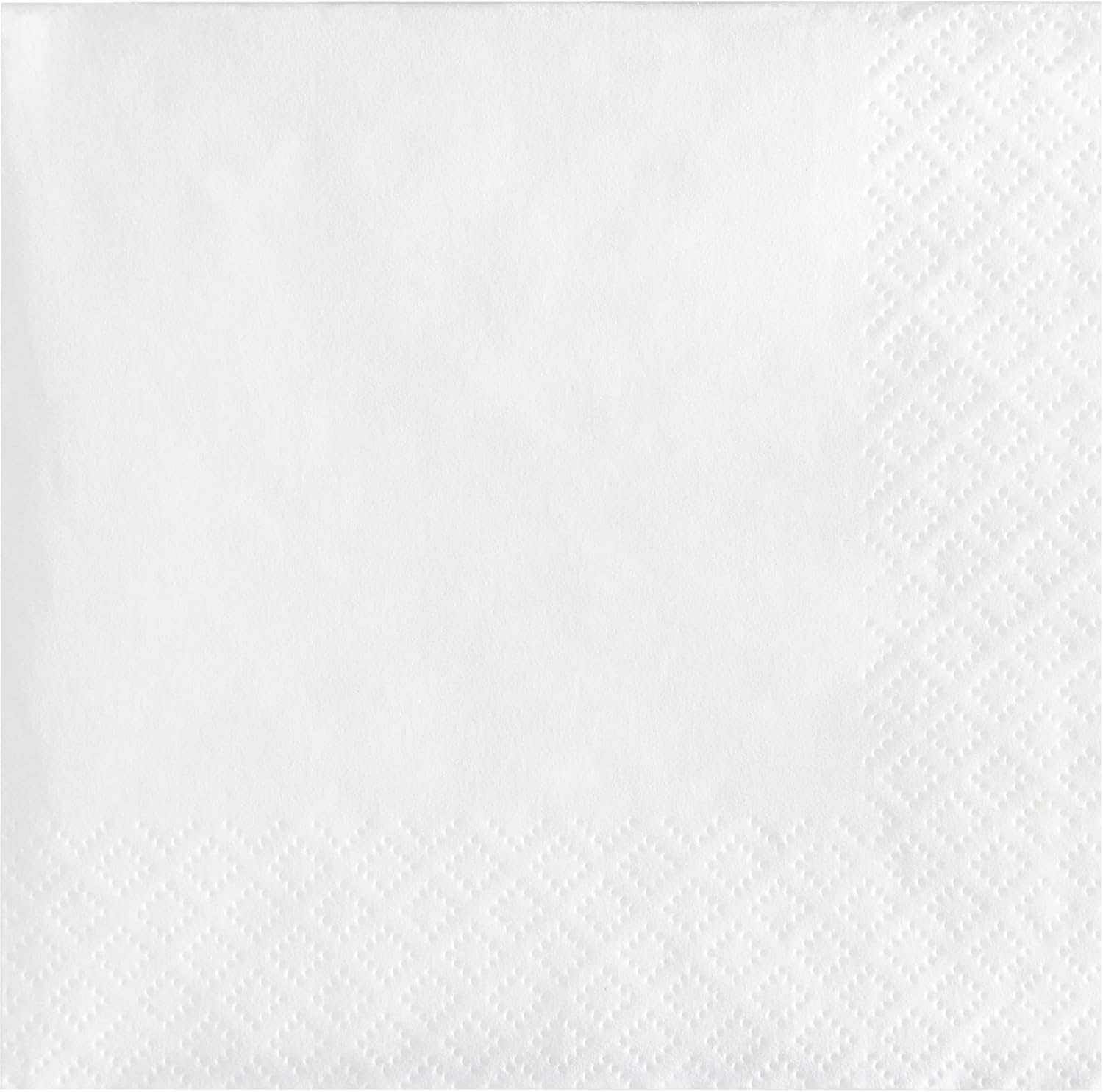 Creative Converting Paper Napkins, 3-Ply Beverage Size, White Color, 50-Count Packages