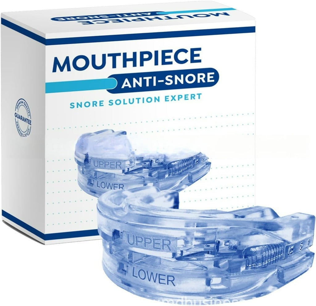Adjustable Anti-Snore Mouthpiece with Precision Graduation Scale – Fit Mandibular Advancement Device for Quiet, Restful Sleep (Blue,3 * 3 * 1 in,Classic,Solid)