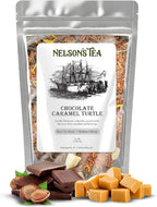 Nelson's Tea - Chocolate Caramel Turtle Loose Leaf Tea - Blend of Red Rooibos, Cinnamon Chips, Marigold Petals, Caramel Pieces, Chocolate Chips-Unwrap Sweet Tea Indulgence in Every Tea Cup - 2 oz