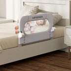 UPGOGO Folding Toddler Bed Rails for Crib,Safety Toddler Bed Rails,Bed Guard Rail with Reinforced Anchor Safety System,Bed Rail for Kids Fit,Bunk,Full Size,Queen,King,Twin(Grey,33"x23.6")