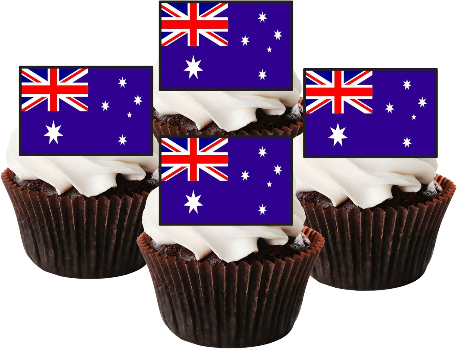 Australian Flag Edible Cupcake Toppers, Australia Edible Cake Decorations, Patriotic Decor, International Flags of the World Cake Toppers, Cricket and Olympic Decorations, Eurovision Party 50 UNCUT