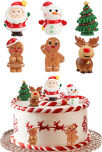 Christmas Decorations – 6 Cute 3D Cartoon figurine ornaments Set, Santa, Reindeer, Snowman, and More – Perfect for Cake Toppers, Mantel Decorations, Tree Décor, and Holiday Crafts, Merry Christmas!