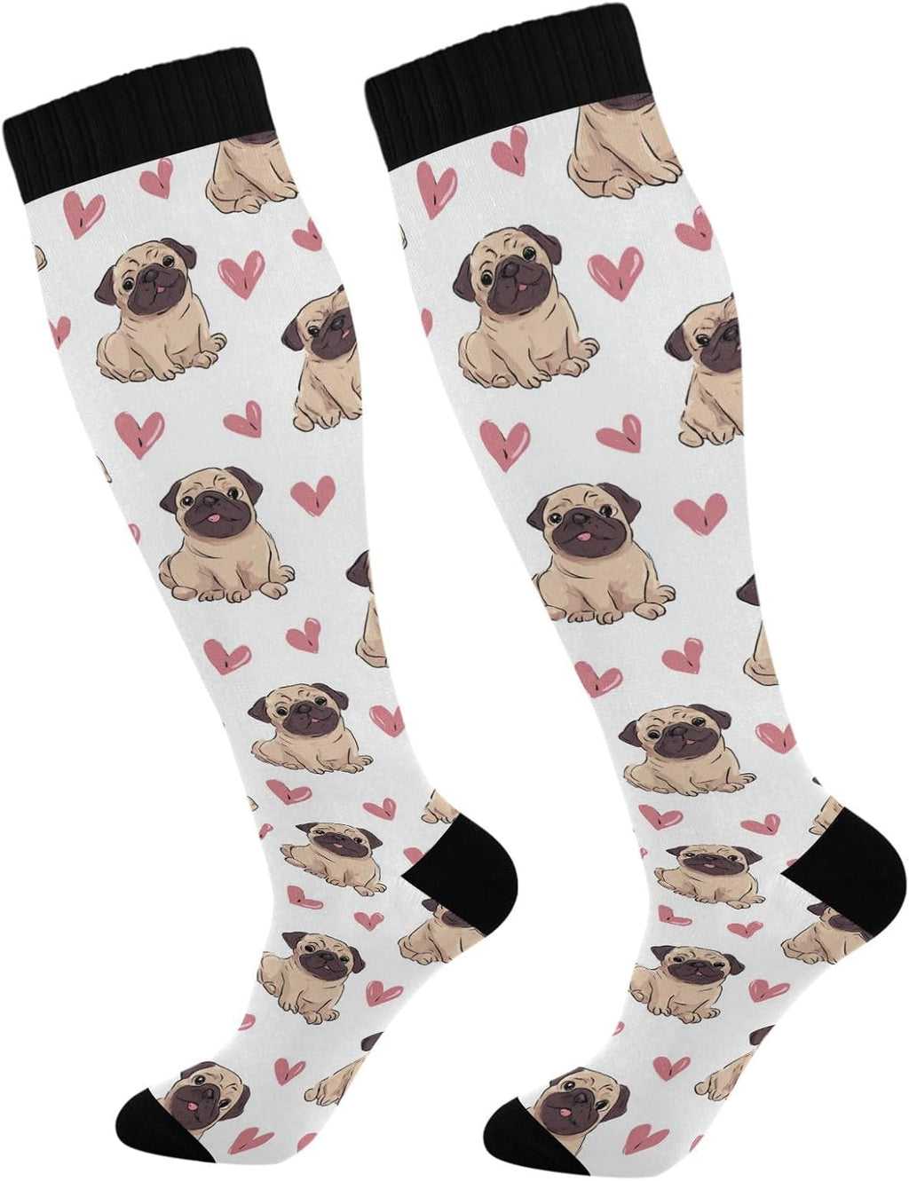 Wusikd Milk Cow Compression Socks for Women and Men Circulation Flowers Long Socks for Athletic Running 2