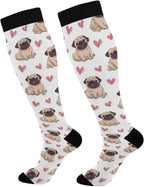 Wusikd Milk Cow Compression Socks for Women and Men Circulation Flowers Long Socks for Athletic Running 2