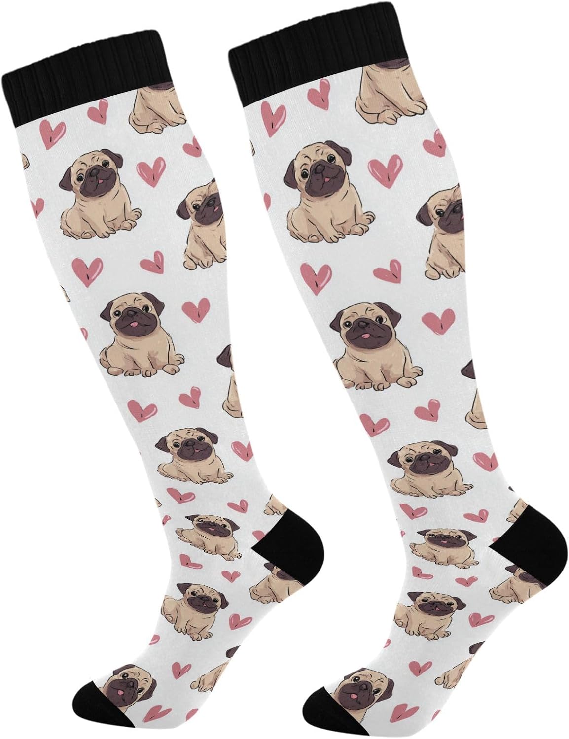 Wusikd Milk Cow Compression Socks for Women and Men Circulation Flowers Long Socks for Athletic Running 2