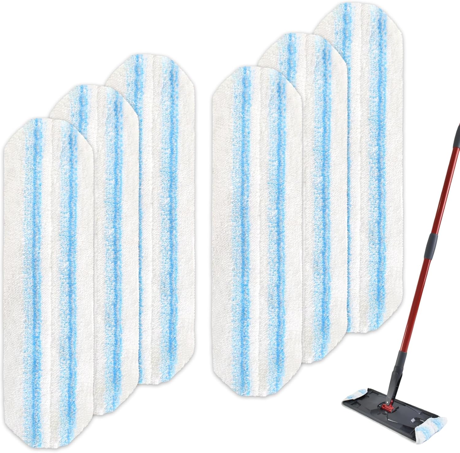 6PCS Replacement Mop Pads for O-Cedar H2prO Flat Mop System, ,Microfiber Mop Pad Easy Clean For All Hard Floors,Reusable & Machine Washable