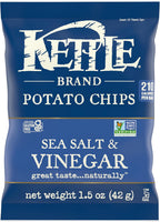 Kettle Brand Potato Chips, Sea Salt & Vinegar Kettle Chips, Snack Bag, 1.5 Oz (Pack of 24)