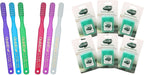 OraMD Dr Bass Toothbrush 6-Pack + Pure Unwaxed Dental Floss 6-Pack Soft Bristles Sensitive Teeth