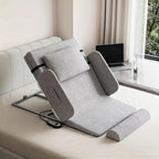 Electric Lifting Bed Backrest,Medical Pillow Lifter, 2-80° Electric Lift Bed Backrest, Adjustable Sit-Up Back Aid for Neck, Head and Waist Support,Witharmrests,Grey