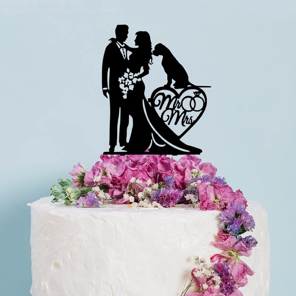 Couple Wedding Cake Topper Bride And Groom With Boxer Dog Cake Topper Custom Dog Pet Topper Personalized Wedding Topper Bride Cake Topper Ideal Gift for Wedding Anniversary