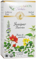 CELEBRATION HERBALS Juniper Berries Tea Organic 24 Bag, 0.02 Pound