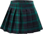 Womens Girls Pleated Skirt School Uniform Skorts High-Waisted A-line Skirt with Built-in Shorts Athletic Casual Skorts