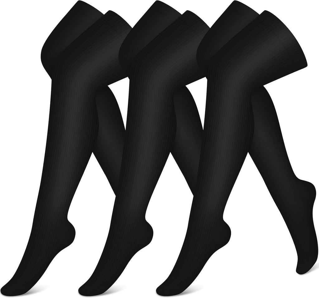 CHARMKING Compression Socks (3 Pairs) Knee High Compression Sock for Women & Men Stockings for Running, Cycling,Athletic