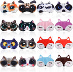 ZOOFOX 16 Pack Cute Animal Eye Mask, Soft Blackout Blindfold Sleeping Mask with Adjustable Strap, 3D Funny Eye Cover for Women Men Kids Plane Travel Yoga Office Snap Night Sleeping