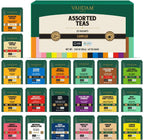 VAHDAM, Assorted Tea Sampler (20 Delicious Variety, 40 Individually Wrapped Pyramid Teabags) Long Leaf Premium Teas I Tea Gift Set I Gift Ideas for Lovers | Gifts for Him/Her