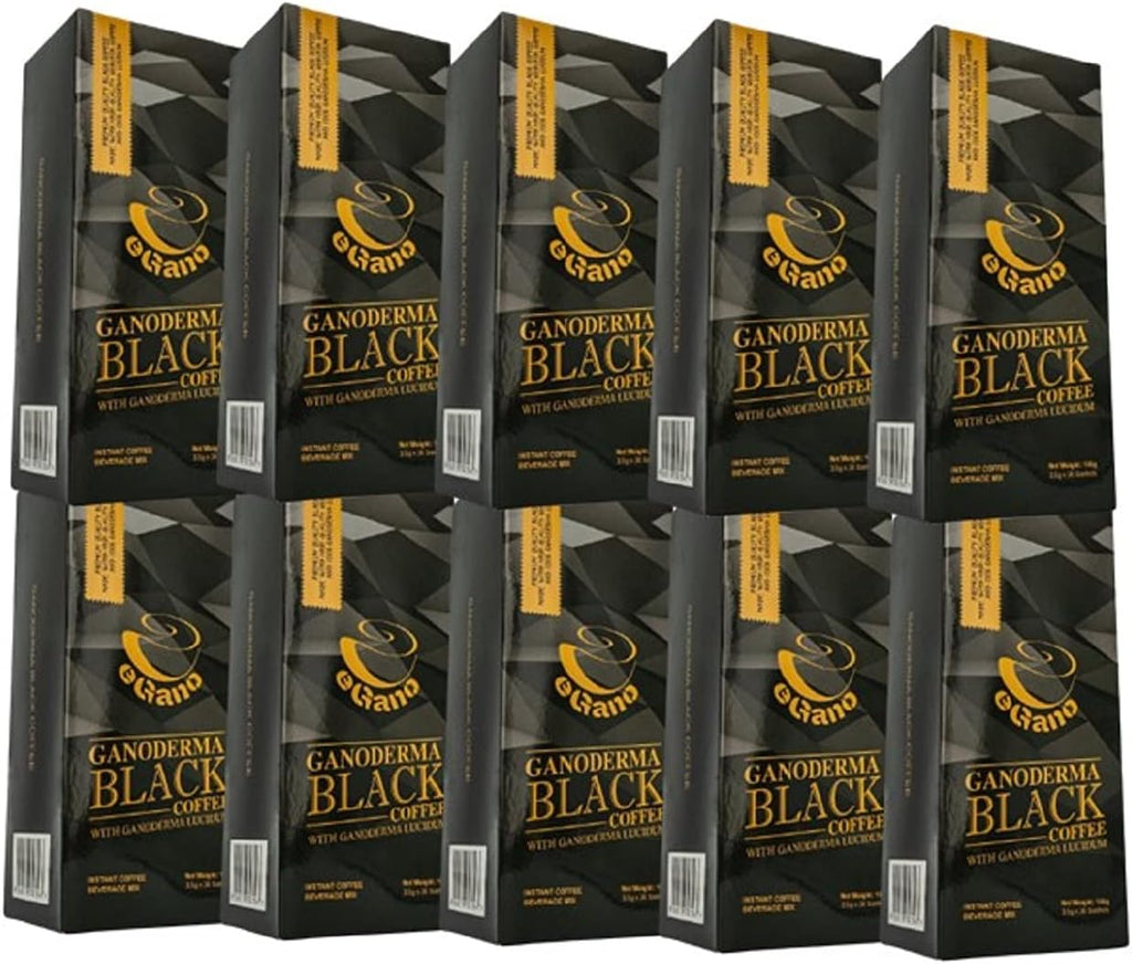 10 Boxes eGano Premium Ganoderma Black Coffee Café Noir Instant Coffee With Ganoderma Lucidum Extract (3.5g x 30 Sachets/Box)