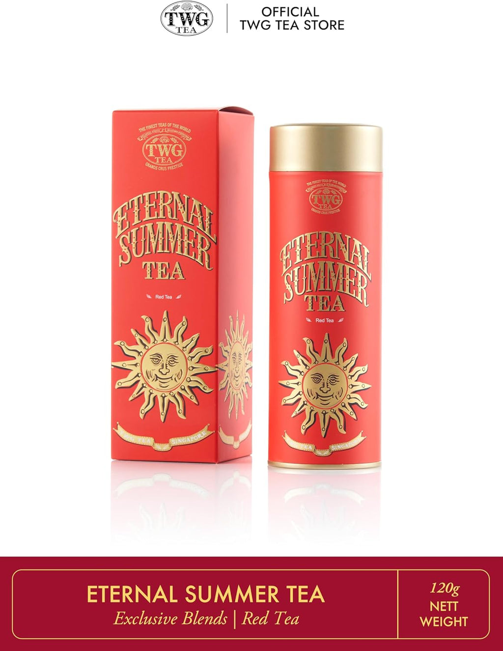 TWG Tea | Eternal Summer Tea | Rooibos | Hibiscus, Redcurrant & Rose | Haute Couture Tin, 100g | Gift Set