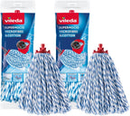 Vileda Supermocio Microfibre and Cotton Mop Refill, Pack of 2,White,18 x 10 x 37 cm