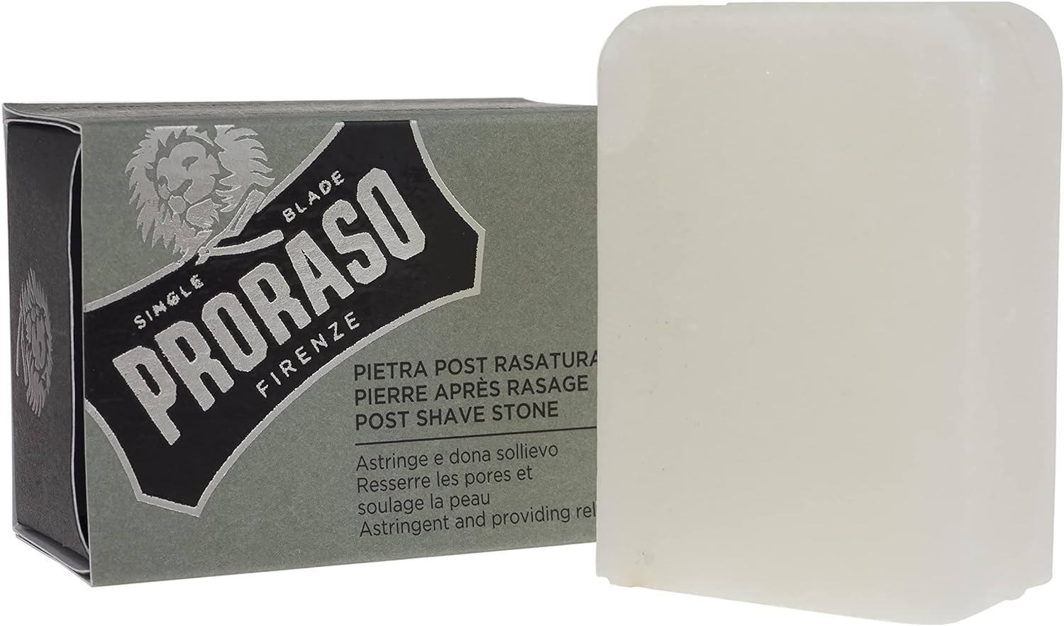 Proraso Post-Shave Stone, Natural Alum Block, 1 Count (Pack of 1)