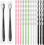 80 Pcs 7" 4 Colors Extra Soft Toothbrush Bulk 20, 000 Soft Bristle Toothbrush Compact Micro Nano Toothbrushes Manual Comfort Toothbrush for Braces Sensitive Teeth Recession