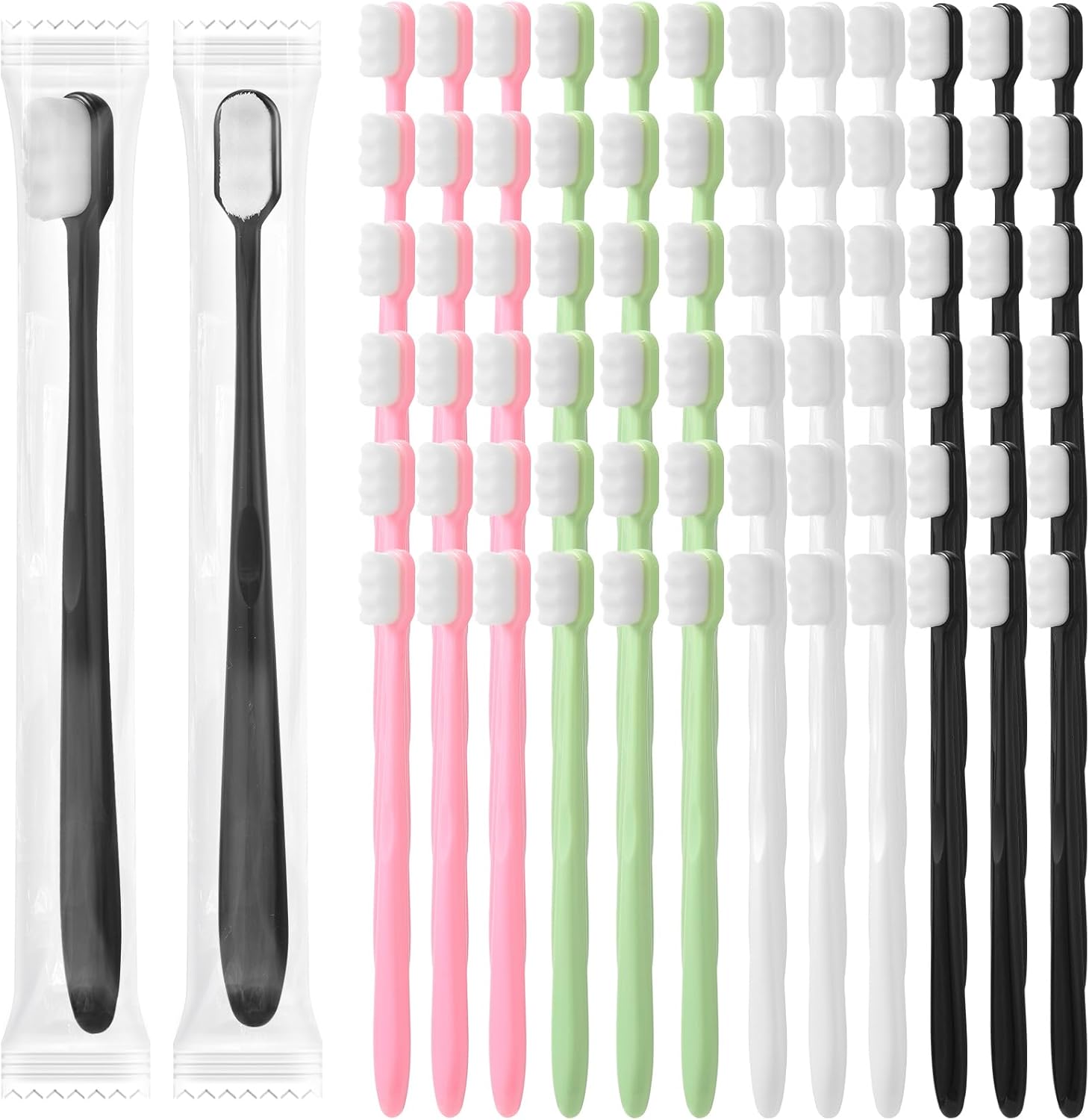 80 Pcs 7" 4 Colors Extra Soft Toothbrush Bulk 20, 000 Soft Bristle Toothbrush Compact Micro Nano Toothbrushes Manual Comfort Toothbrush for Braces Sensitive Teeth Recession