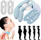 2023 Lymphatic Drainage Massager, EMS Neck Acupoints Lymphvity Massager Device, 12 Modes Neck Massager Portable Lymphatic Relief Neck Massager for Pain Relief Deep Tissue (2PC)