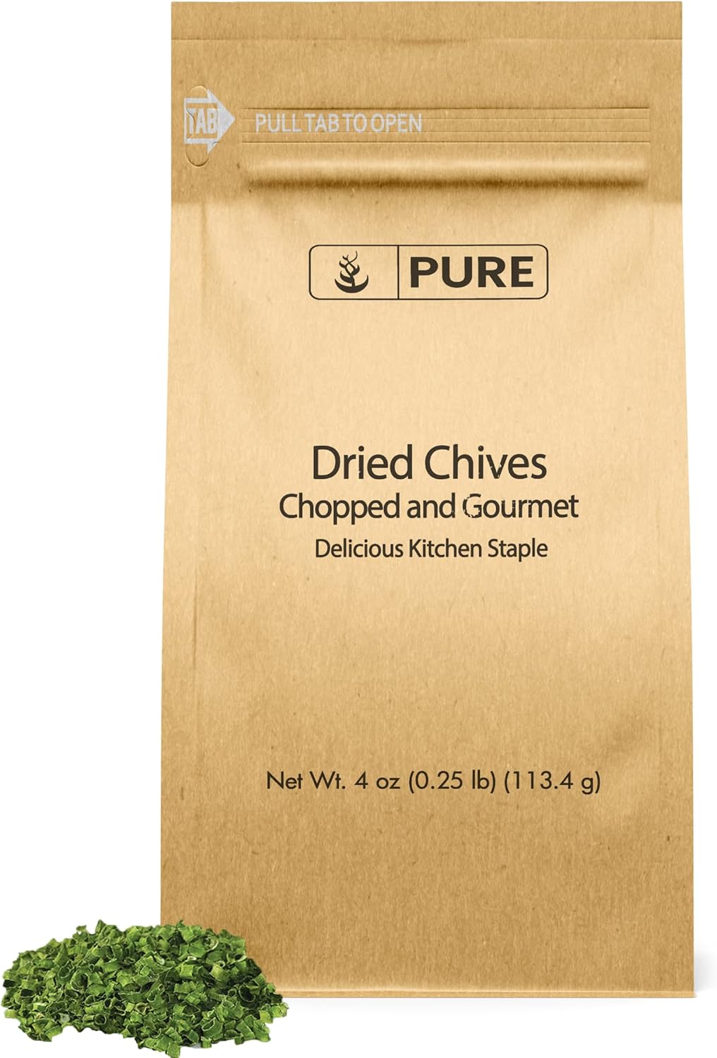 Pure Original Ingredients Dried Chives (4 oz) Thin & Delicate, Gourmet Chopped Chives, Delicious Kitchen Staple.