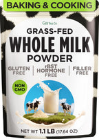 Gya Tea Co Whole Milk Powder 1.1lb (17.64 Oz) - Pasture Raised Source, rBST Hormone Free, Non-GMO - Shelf Stable Premium Grade Powdered Milk for Baking, Cooking, Smoothies - Rich in Protein & Calcium