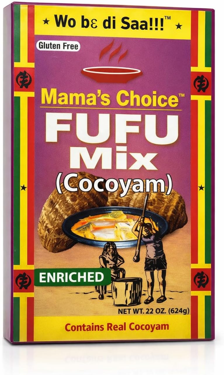 Fufu Mix Cocoyam – Authentic African Fufu Flour, Gluten Free Cocoyam Fufu Powder, Smooth Traditional Swallow for Egusi, Okra & African Soups, Enriched, 22 oz (624g) - Mama’s Choice