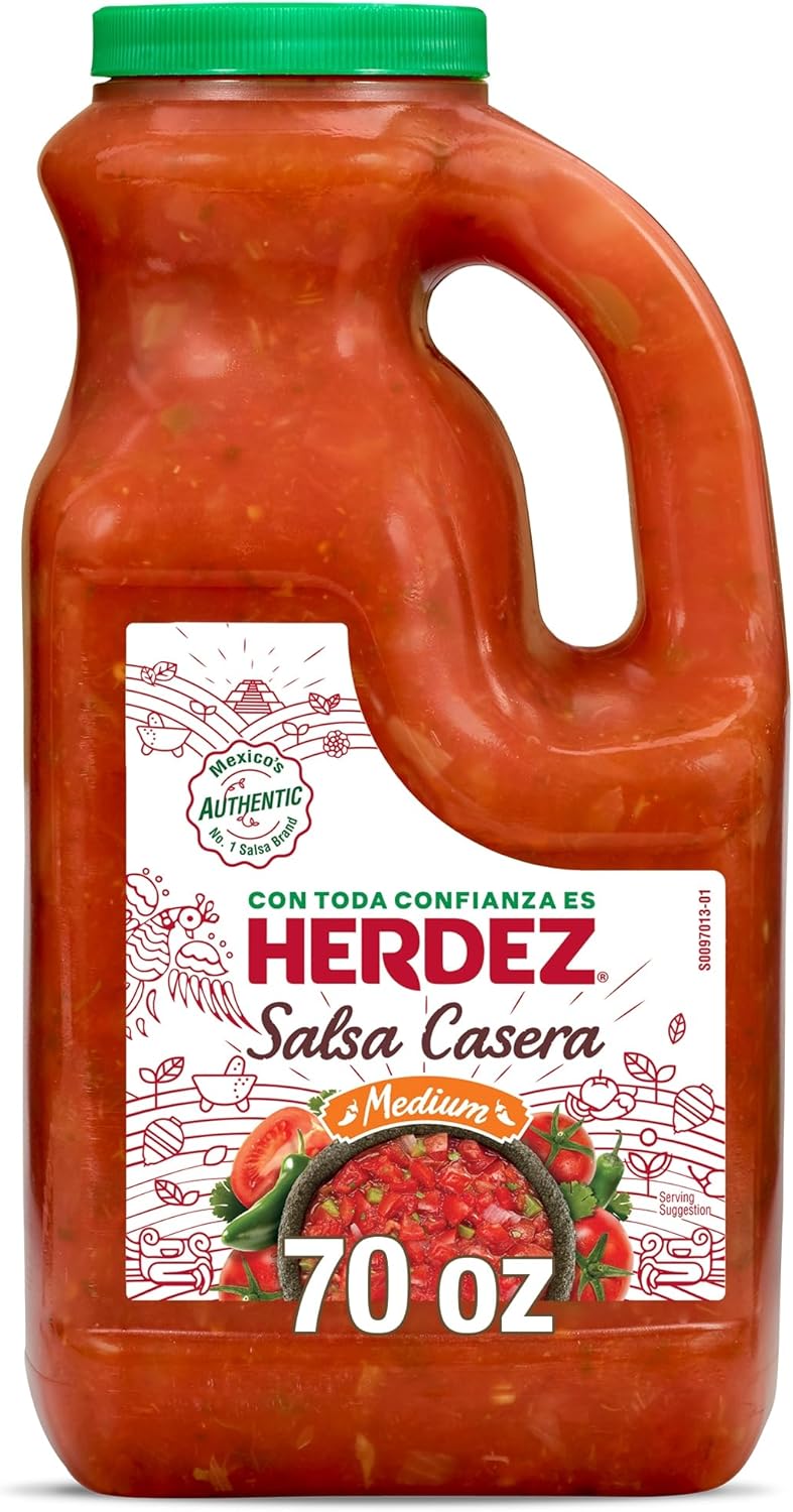 HERDEZ Salsa Casera, Medium, 70 oz Jug – Authentic Mexican Homestyle Salsa for Tacos, Chips & Dips