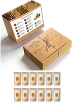 Pureleafia 12-Flavor Edible Herbal Fruit Infusion Gift Box, 15g x 12 Large Pouches, 100% Caffeine-Free & No Tea Base, Cold Brew & Hot Steep, One Pack Makes 2L, Natural & Healthy Summer Hydrator for Kids & Family