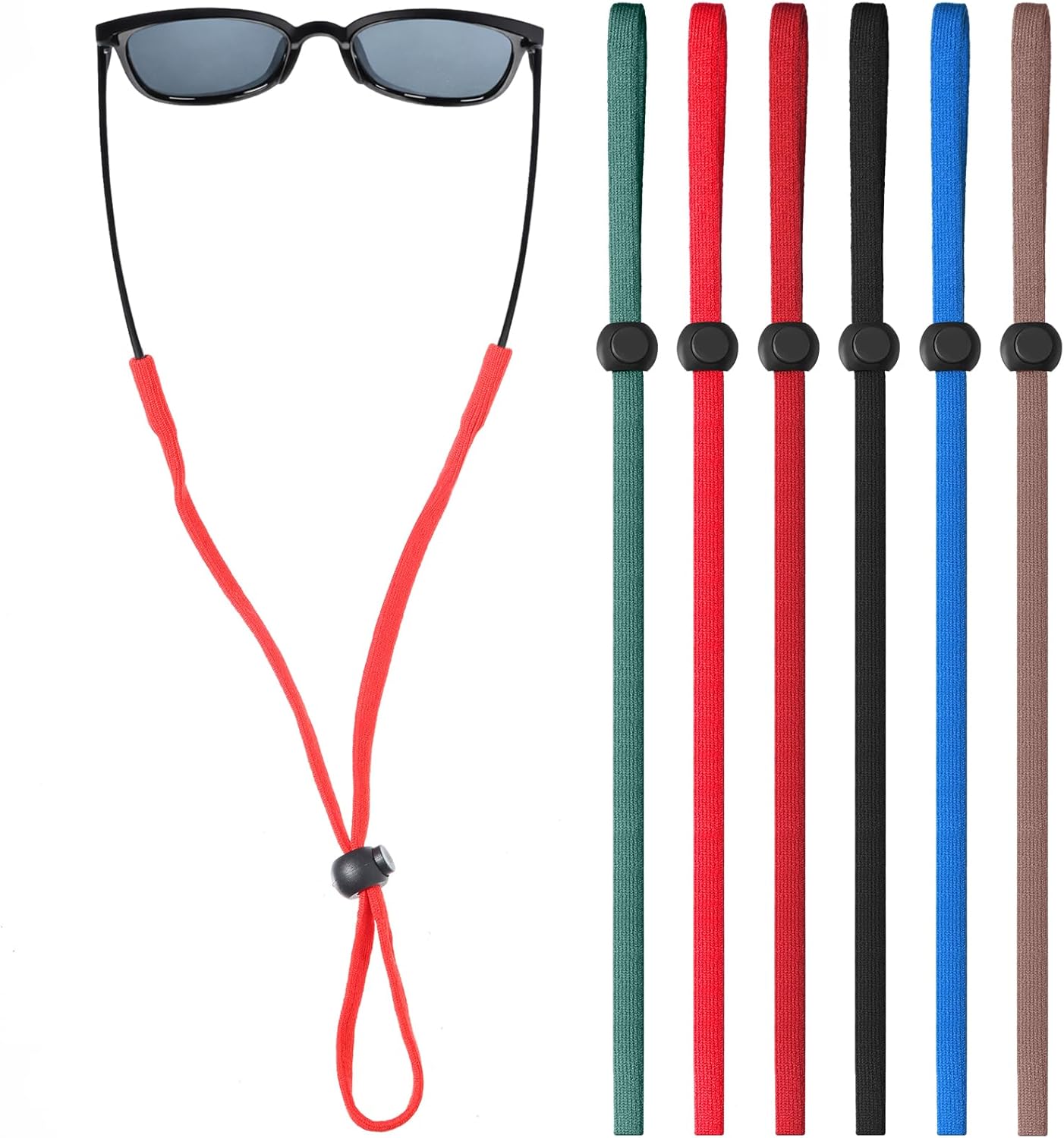 12 Pcs Sunglasses Retainer Holder Strap Sports Adjustable Glasses Keeper Lanyard Band 12 Colors