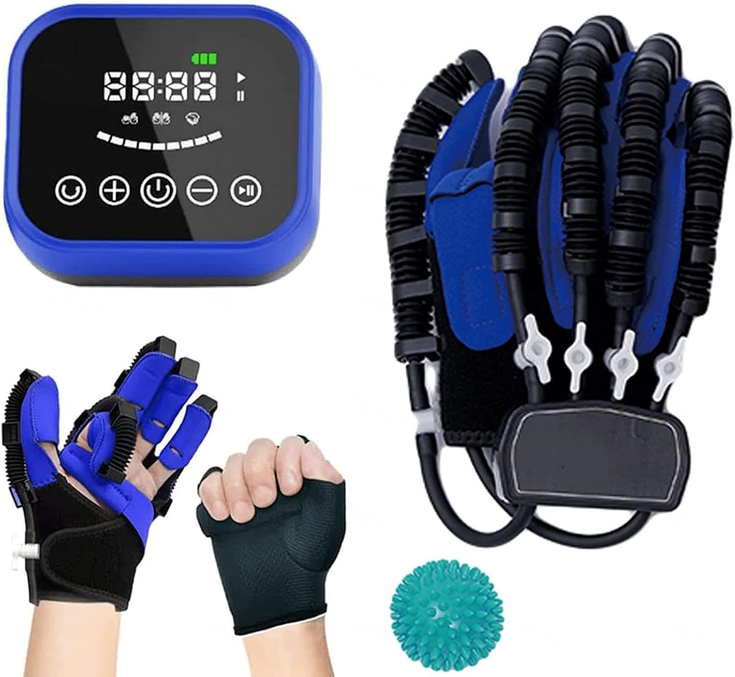 Rehabilitation Gloves Finger Orthoses Stroke Hemiplegia Finger Exerciser Help Patient with Hand Dysfunction to Independently Carry Out Rehabilitation,Left-XL