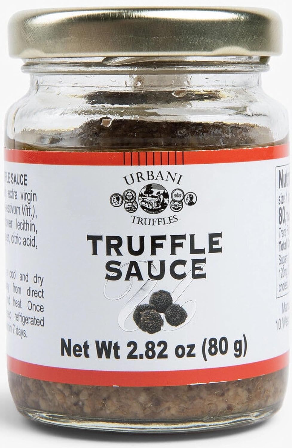 Urbani Truffles Mushroom & Black Truffle Sauce in Olive Oil 80g (2.8oz) - Vegan-Friendly Italian Gourmet Truffle Sauce for Pasta, Fish, and Meats, All-Natural & Ready to Use, No Artificial Ingredients